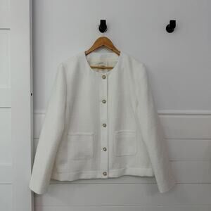 Women’s J. Crew Tweed Lady Jacket Tweed Ivory Size 20